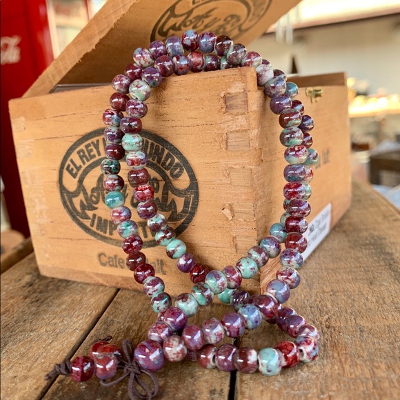 ✨MULTI LAYER BOHO CERAMIC BEAD BRACELET 6mm - Picture 2 of 6